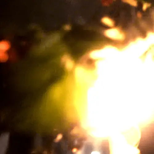 Single cover: there's a fire in the middle of the wooods